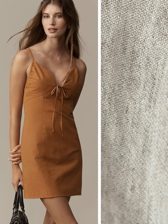 Anthropologie Dresses & Skirts - Anthropologie Self Contrast Linen Cotton Mini Dress in Natural Flax Size M.    3